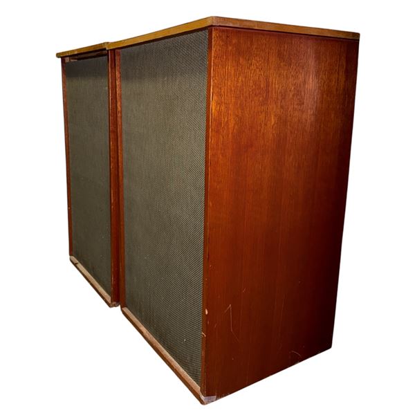 Pair of Vintage Wooden Floor Speaker Cabinets 34in x 19in x 20in