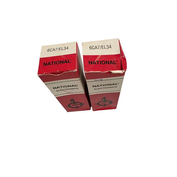 Pair of National 6CA7/EL34 vintage tubes in original box