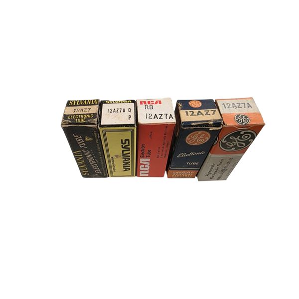 Assorted brands 12AZ7/ 12AZ7A vacuum tubes in boxes