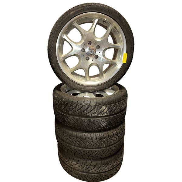 Set of 4 BRABUS Monoblock V for Mercedes Benz 8.5J x 18H2 ET35 Wheels by Ronal with Kumho Ecsta Supr