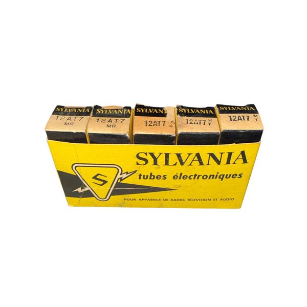 Set of 5 Sylvania 12AT7 vintage vacuum tubes