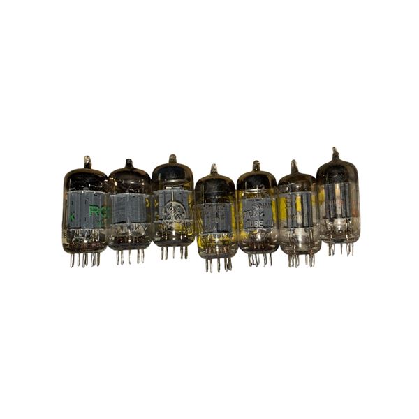 Assorted 12AU7 vintage vacuum tubes