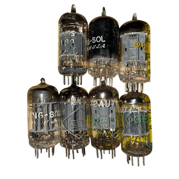 Assorted 12AU7 vintage vacuum tubes