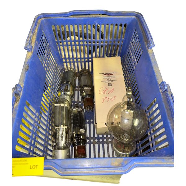 Basket of assorted vintage vacuum tubes