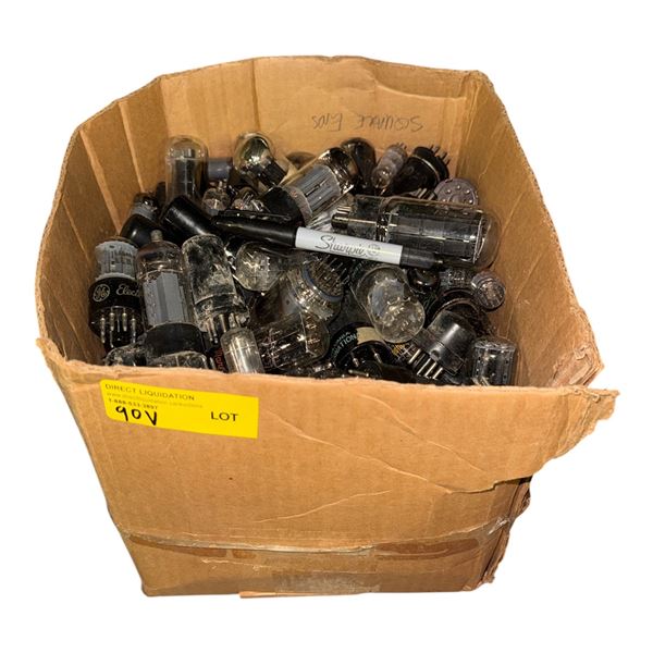 Box of assorted vintage vacuum tubes