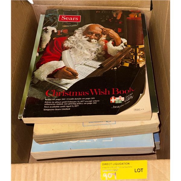 Box of assorted vintage Sears, Eatons & Other Catalogs