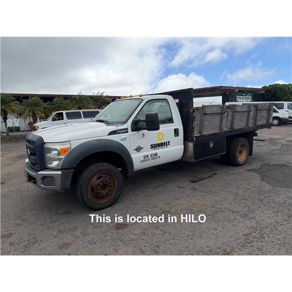 (882572) 2016 Ford F450 Stake Bed Truck Lic.762MDM, 27717 Miles (Starts & Runs See Video)