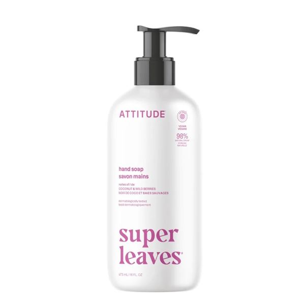 NEW - ATTITUDE Hand Soap Super Leaves (Coconut & Wild Berries - 12pcs) - Total R.V. $121