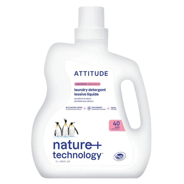 NEW - ATTITUDE Unscented Laundry Detergent 2L (6 pcs) - Total R.V. $89.100