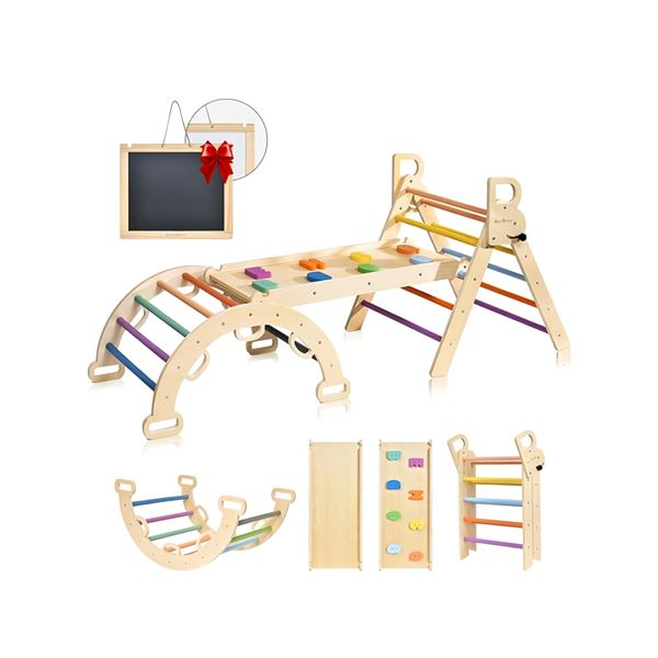 New - BlueWood Set 8 in 1 Pikler Triangle Climbing - RV: $199.99 CAD - Toddler Toys