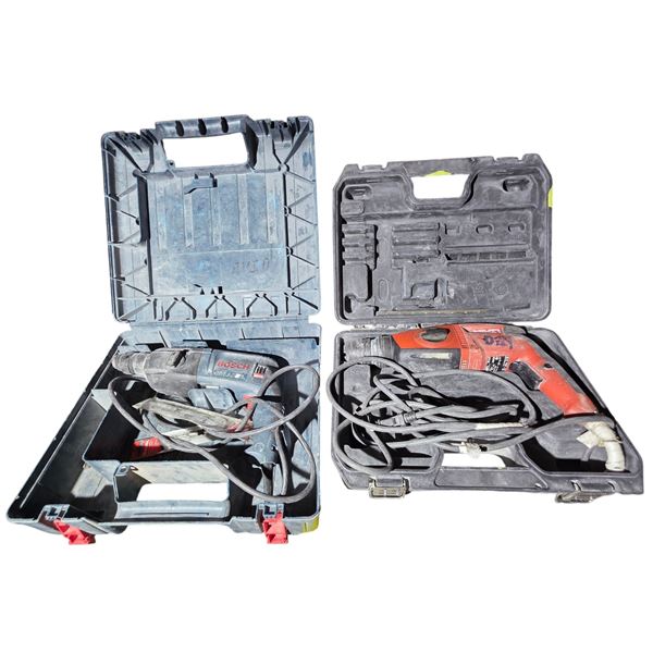 Lot of 2 Rotary Hammer Drills incl. Bosch Bulldog & Hilti (Cased)