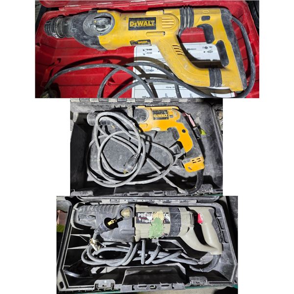 Lot of 3 Reciprocating Saws incl. (2) DeWalt & Porter-Cable Tiger Saw in Cases