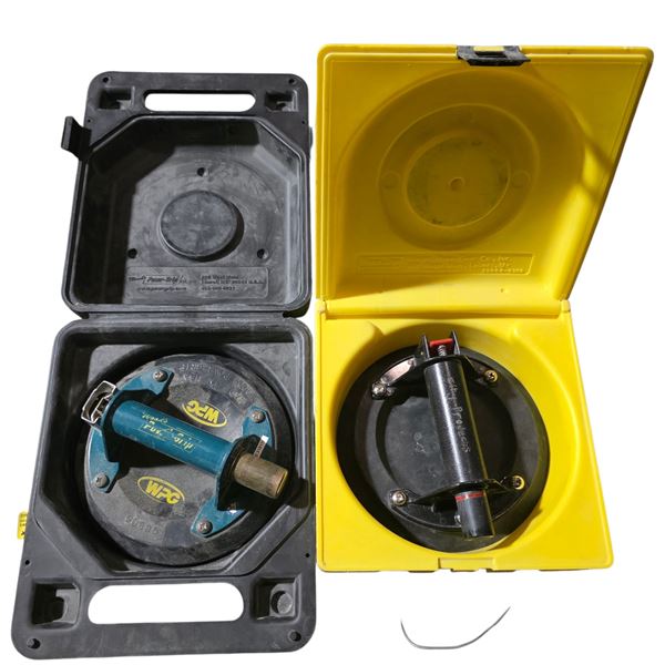 Lot of 2 Suction Cup Lifter Tools in Cases (Includes Yellow