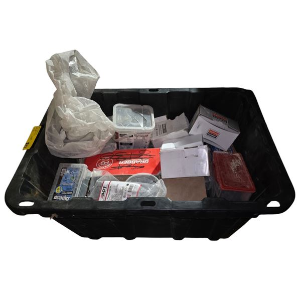 Assorted Hardware & Supplies Bin - Includes Fasteners, AC Components, Drill Bits & Miscellaneous Ite