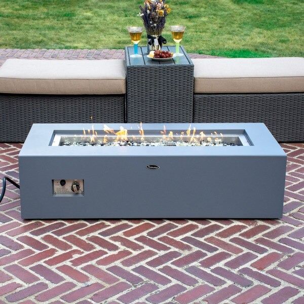 BNIB - Paramount Rectangular Fire Pit Table - RV: $1559.99 CAD Concrete-Look Gray (FP-416)