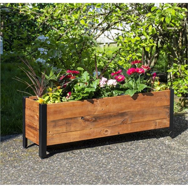 BNIB - Grapevine Rectangular Urban Garden Planter Brown, 122 x 18 x 39 cm