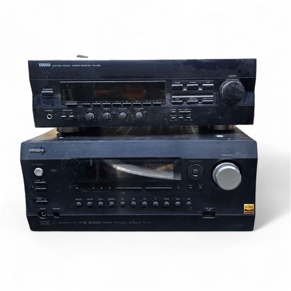 Lot of 2 Receivers: Yamaha RX-396 Natural Sound & Integra DRX-7.1