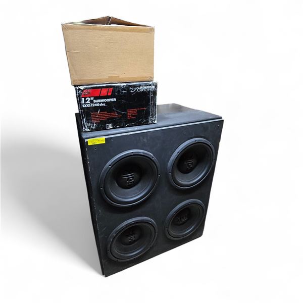 Custom Quad Polk Audio Subwoofer Box (36" x 29" x 19") and 2 New Polk 12" Subwoofer (DXi1240dvc)