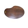 Image 3 : Kidney-Shaped Brown Wood End Table, H17" x W23.5" (some wear)