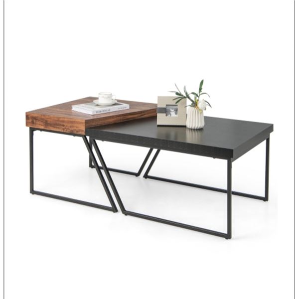 BNIB - Set of 2 Nesting Table Modern Coffee Table - RV: $199 CAD (JV10516BK)