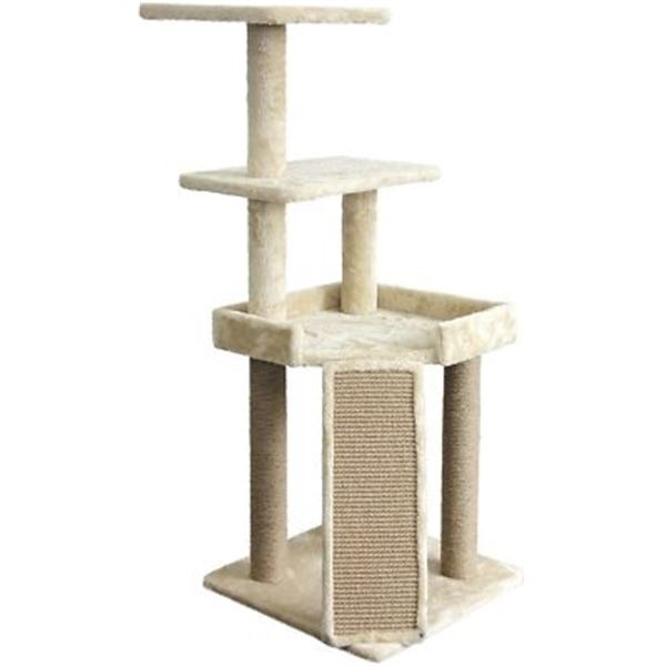 New - Amazon Basics Medium Cat Tree with Platform, Beige, 57 x 50 x 17 cm