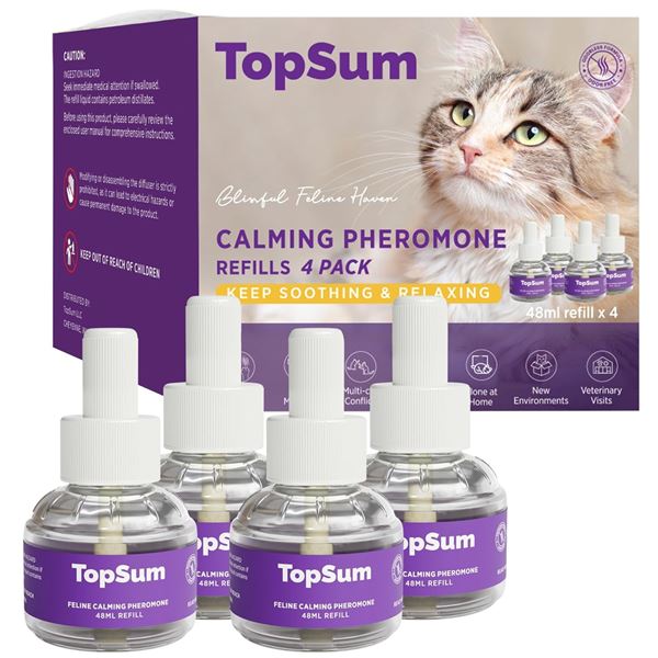 Group of 3 - New TopSum Cat Calming Diffuser Refill (4 Pack) - RV: $140 CAD