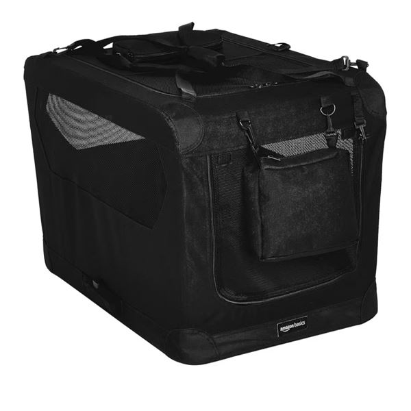 New - New Amazon Basics Premium Folding Portable Soft Pet Crate Black - RV: $118 CAD