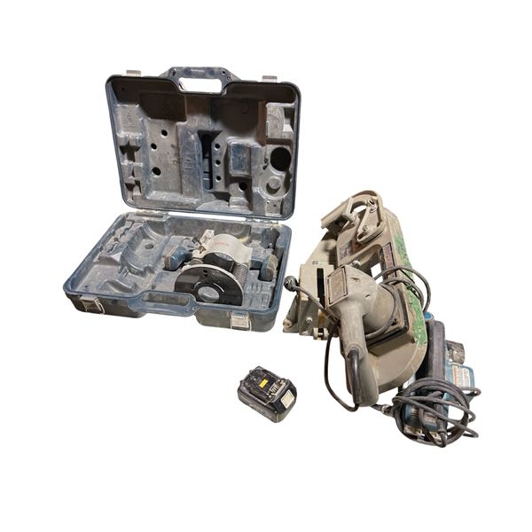 Porter-Cable Electric Circular Saw, Bosch Router in Case & Makita Planer - 3pcs