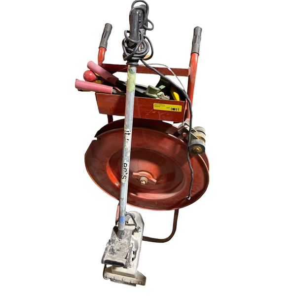 Electric Floor Edger & Wheelbarrow with Hose Reel Attachment