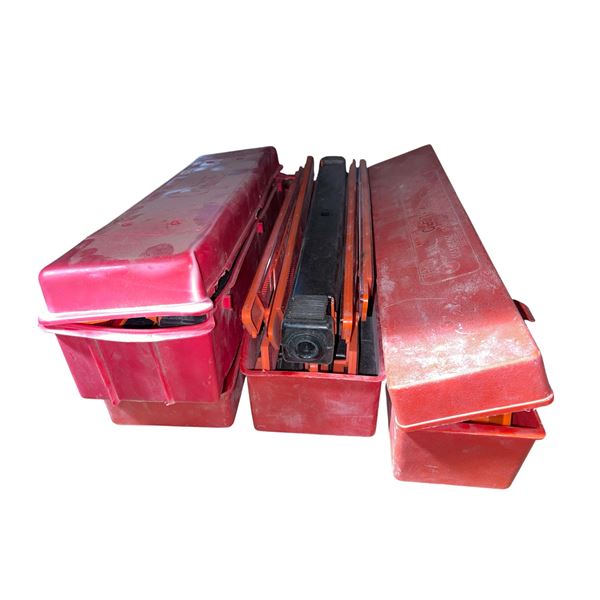 Lot of Emergency Reflective Road Triangles w/ Cases