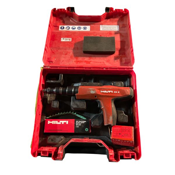 Hilti DX 2 Powder-Actuated Tool w/ Case & Cartridges