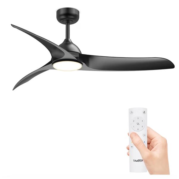 BNIB - TAVZAKE 56" Ceiling Fan with Lights Black - RV: $159.99 CAD, with Light and Remote Control