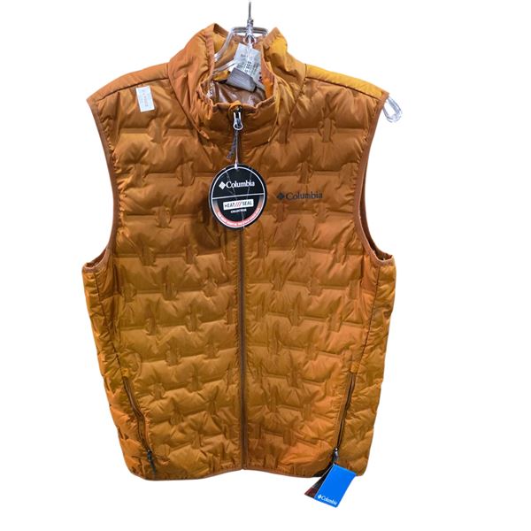Columbia Heat Seal Collection Orange Quilted Puffer Vest, Size M, with Tag