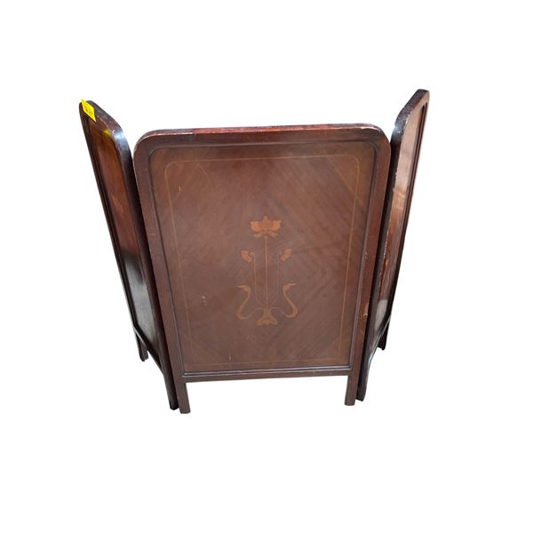 Vintage Folding Wood Fire Screen (H30")