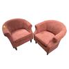 Image 1 : Pair of Rust Orange Upholstered Tub Chairs, H31" x W32" x D24 Each