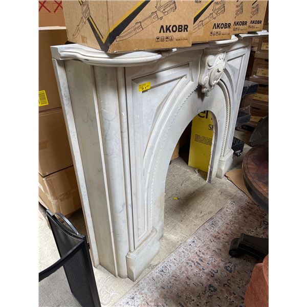 Large White Wood Decorative Fireplace, H47" x W62" x 17"