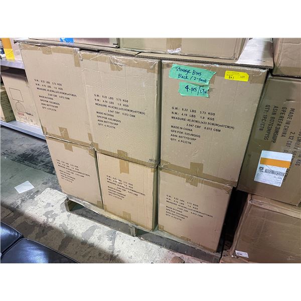 Pallet of 12 Boxes Amazon Basics Storage Bins Black