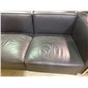Image 5 : Black Faux-Leather 3-Seater Sofa, H27" x W80" x D25"