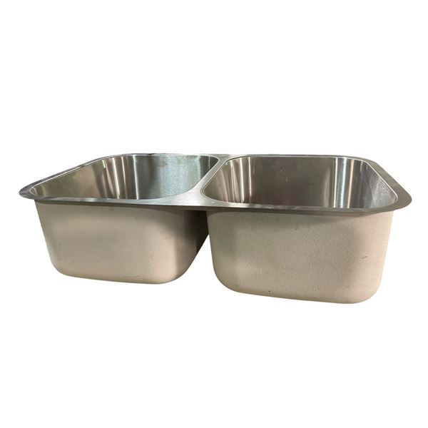 Double Basin Kitchen Sink, Approx. 32.5" x 18"