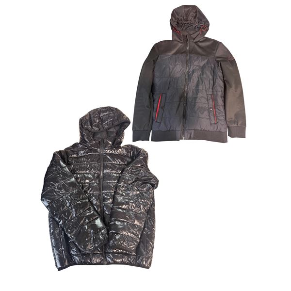 2-Pcs Men's SOBK & Fashion Nova Quilted Puffer Jackets - Size M