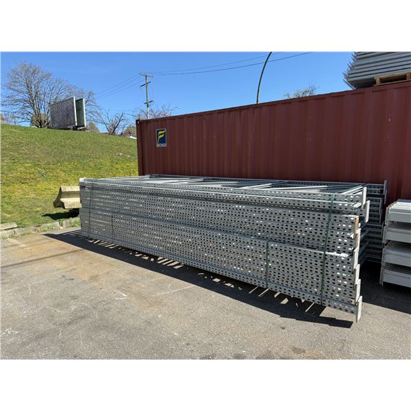 Wide Steel Warehouse Racking - x15 Uprights / x52 Horizontal Beams w/ Mesh Decking