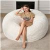 Image 1 : New - Hobestluk 5ft Bean Bag Chair, White - RV: $199 CAD (X004KT21XR)