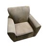 Image 1 : Tan Upholstered Lounge Armchair, H38" x W37" x D35"