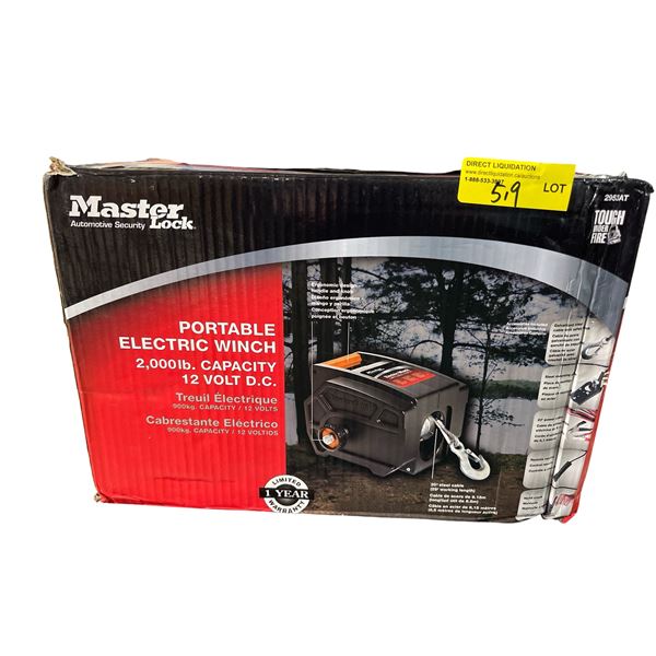 Master Lock 2000lb Portable Electric Winch