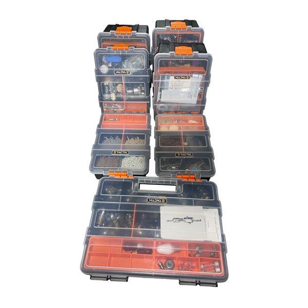7 Tactix Small Parts Organizers with Assorted Hardware