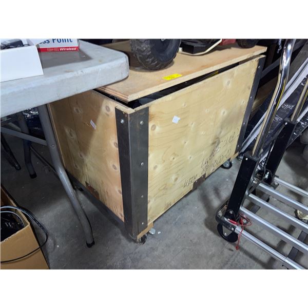 Cutting Machinery Components w/ Wooden Crate, H26" x W32" x 23"