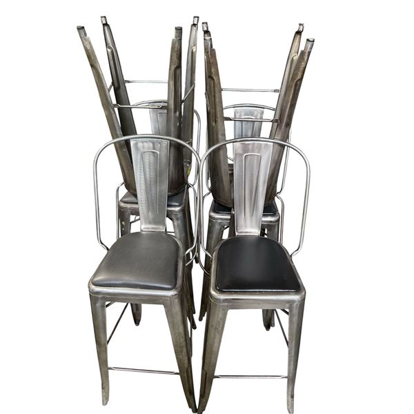 Group of 6 Gunmetal Bar Stool