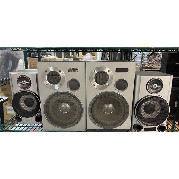Group of 4 - Sony Speaker System SP-E35 and SS-CHPZ7