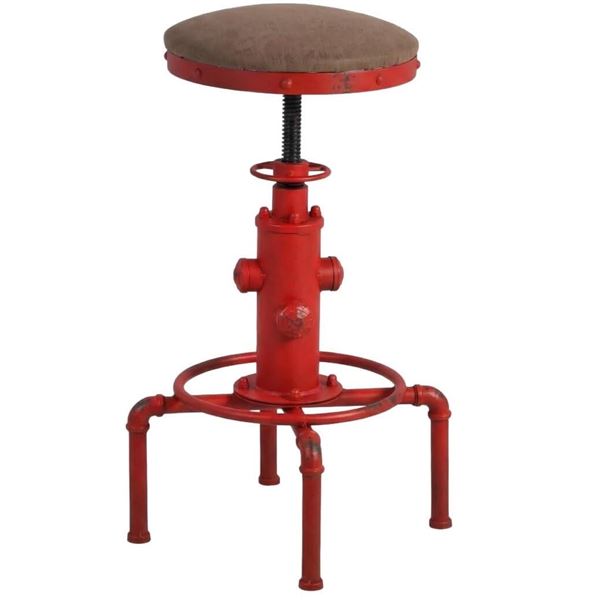 New - NACH Leo Adjustable Industrial Stool, Red - 18" x 18" x 24"