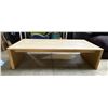 Image 2 : Light Wood and Faux-Marble Coffee Table H15" x 59" x 27.5"